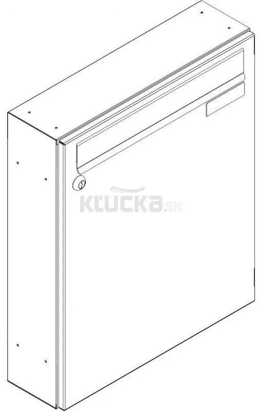 SJ 370/330 poštová schránka jednostranná RAL, RAL 9006 / Strieborná