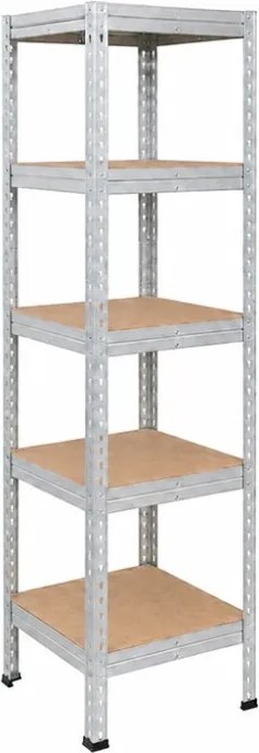 Regál 183x40x40 cm pozinkovaný 5-policový, nosnosť 1000 kg, RIVET