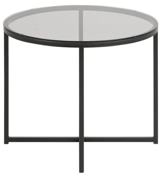 Odkladací stolík so sklenenou doskou Actona Cross, ⌀ 55 cm