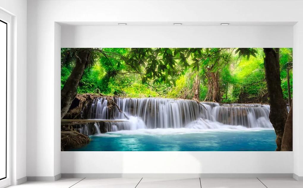 Gario Fototapeta Číry vodopád v džungli Veľkosť: 368 x 248 cm, Materiál: Vliesová