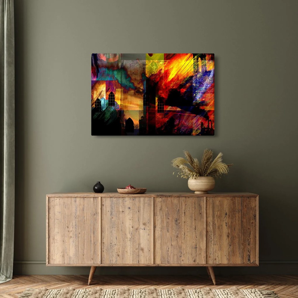 Obraz - Farebná abstrakcia mesta (90x60 cm)