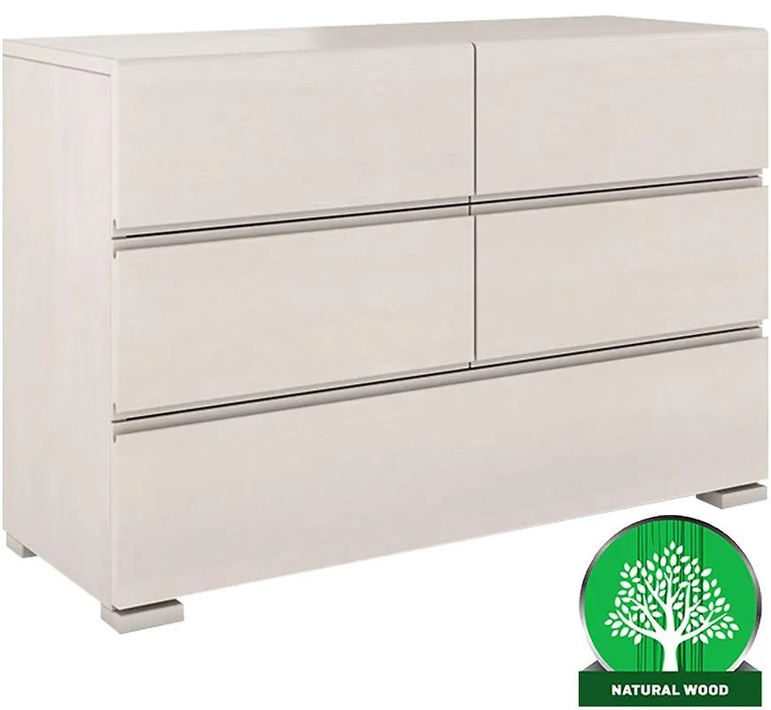 Komoda drevená borovica 5s Skandica Vestre Biely