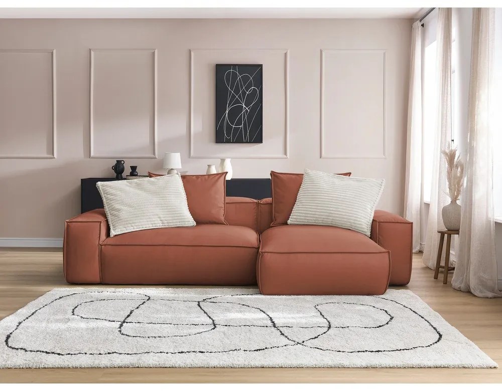 Tmavohnedá rohová pohovka z imitácie kože (variabilná) Boheme – Bobochic Paris