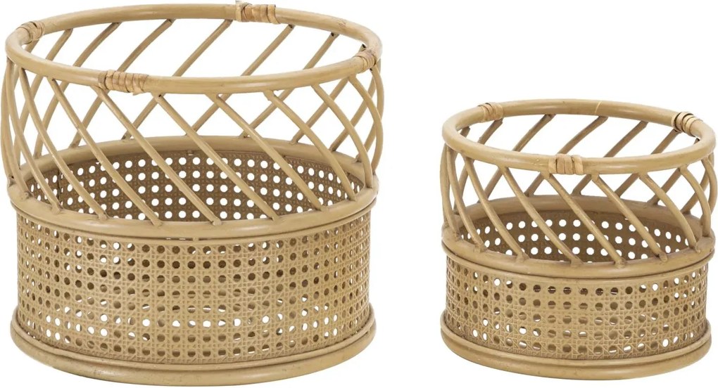 Sada 2 ks proutěných obalů na květináč Panama hnědá