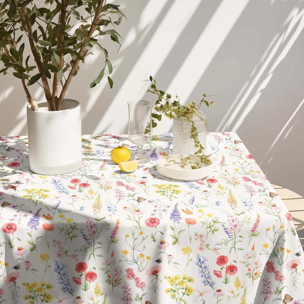 Goldea hranatý obrus valencia - rozkvetlá lúka 120 x 120 cm