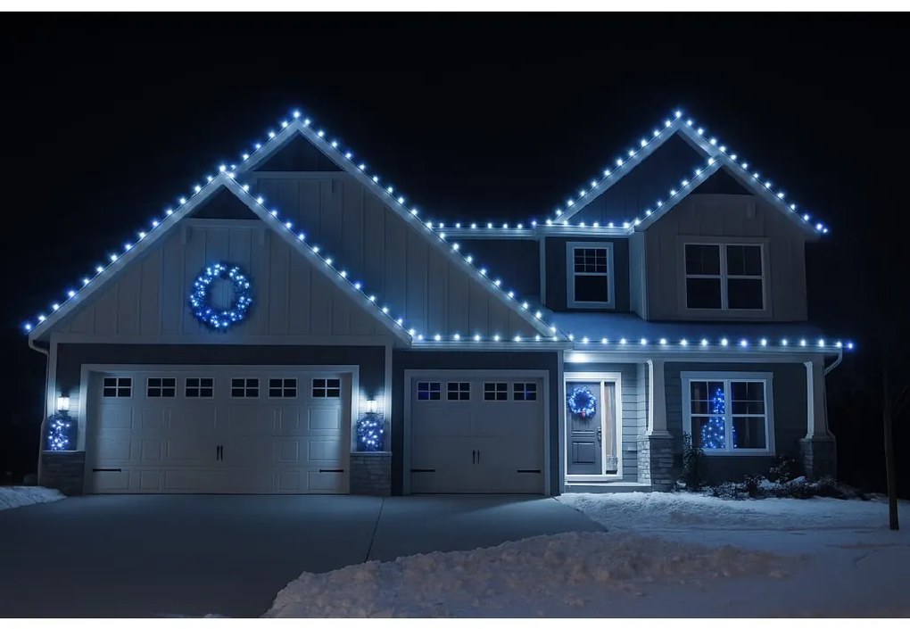 Vianočné svetielka vonkajšie FLASH studená biela 100 LED