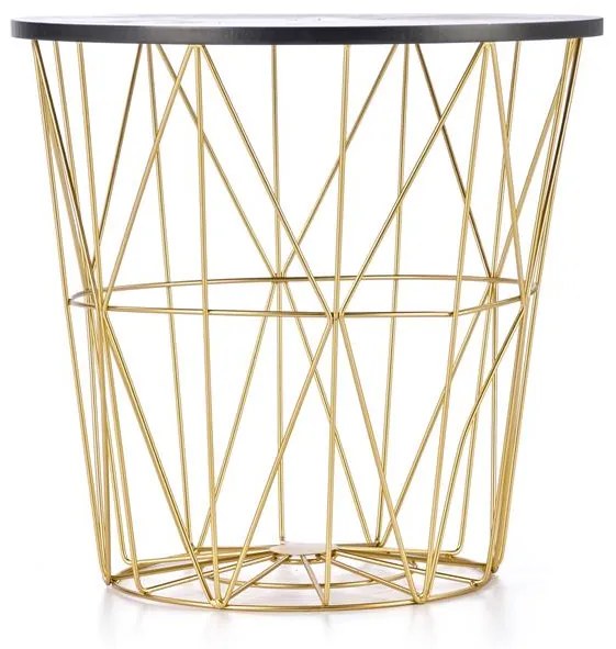 KONFERENČNÝ STOLÍK MANUEL ČIERNY MRAMOR / ZLATÝ