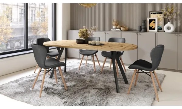 Rozkladací jedálenský stôl ARTUR dub artisan/čierna