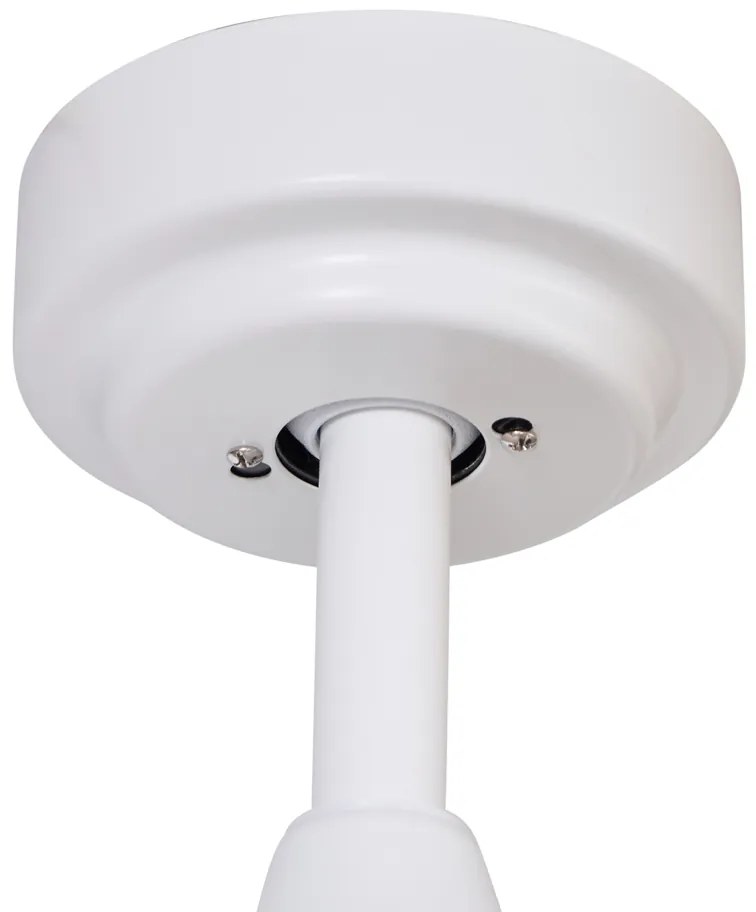 Biely stropný ventilátor s drevenou potlačou 132 cm vrátane stmievateľného LED s diaľkovým ovládaním - Joly