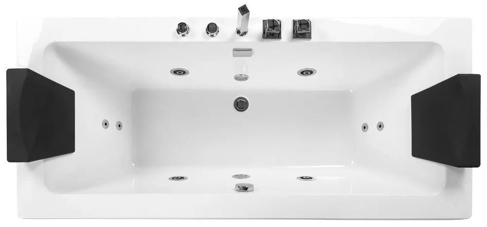 Vírivá vaňa s LED osvetlením 170 x 75 cm biela GALLEY Beliani