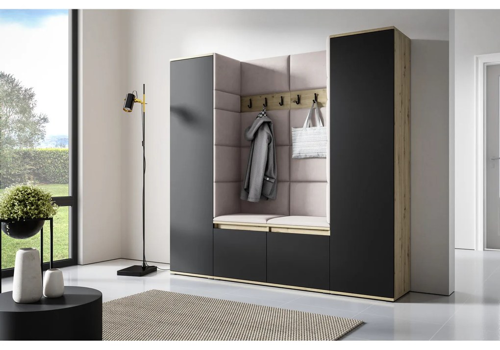 Predsieňová stena AMI 31 Bez zrkadla Grafit Sivá