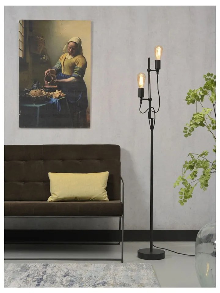 Čierna stojacia lampa s kovovým tienidlom (výška 152 cm) Seattle – it's about RoMi