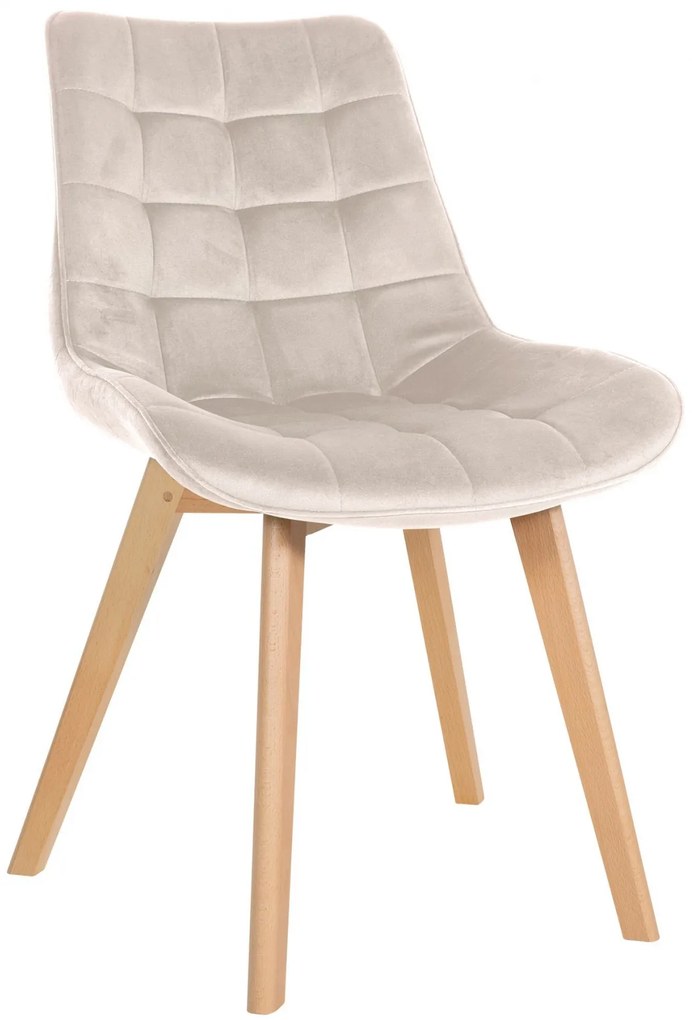Stolička Brook - zamat - Krémová