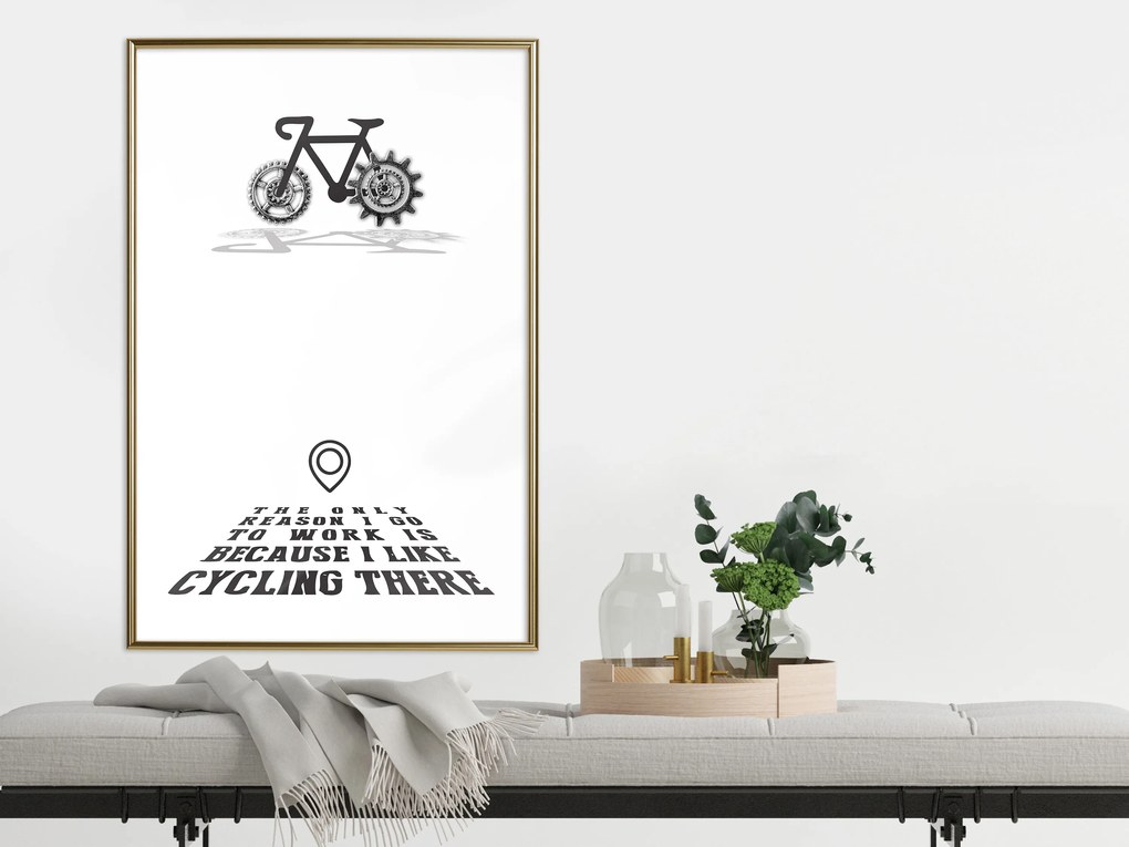 Artgeist Plagát - I like Cycling [Poster] Veľkosť: 20x30, Verzia: Zlatý rám s passe-partout