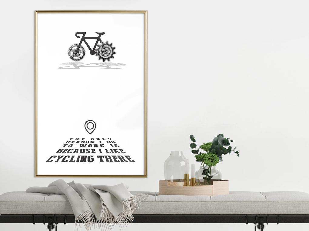 Artgeist Plagát - I like Cycling [Poster] Veľkosť: 40x60, Verzia: Zlatý rám s passe-partout