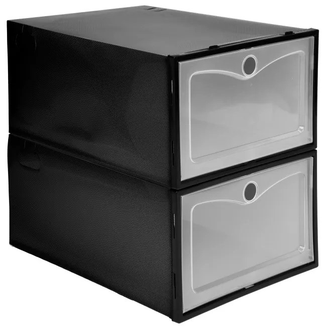 Úložné boxy na topánky OSLO čierne (10 ks)
