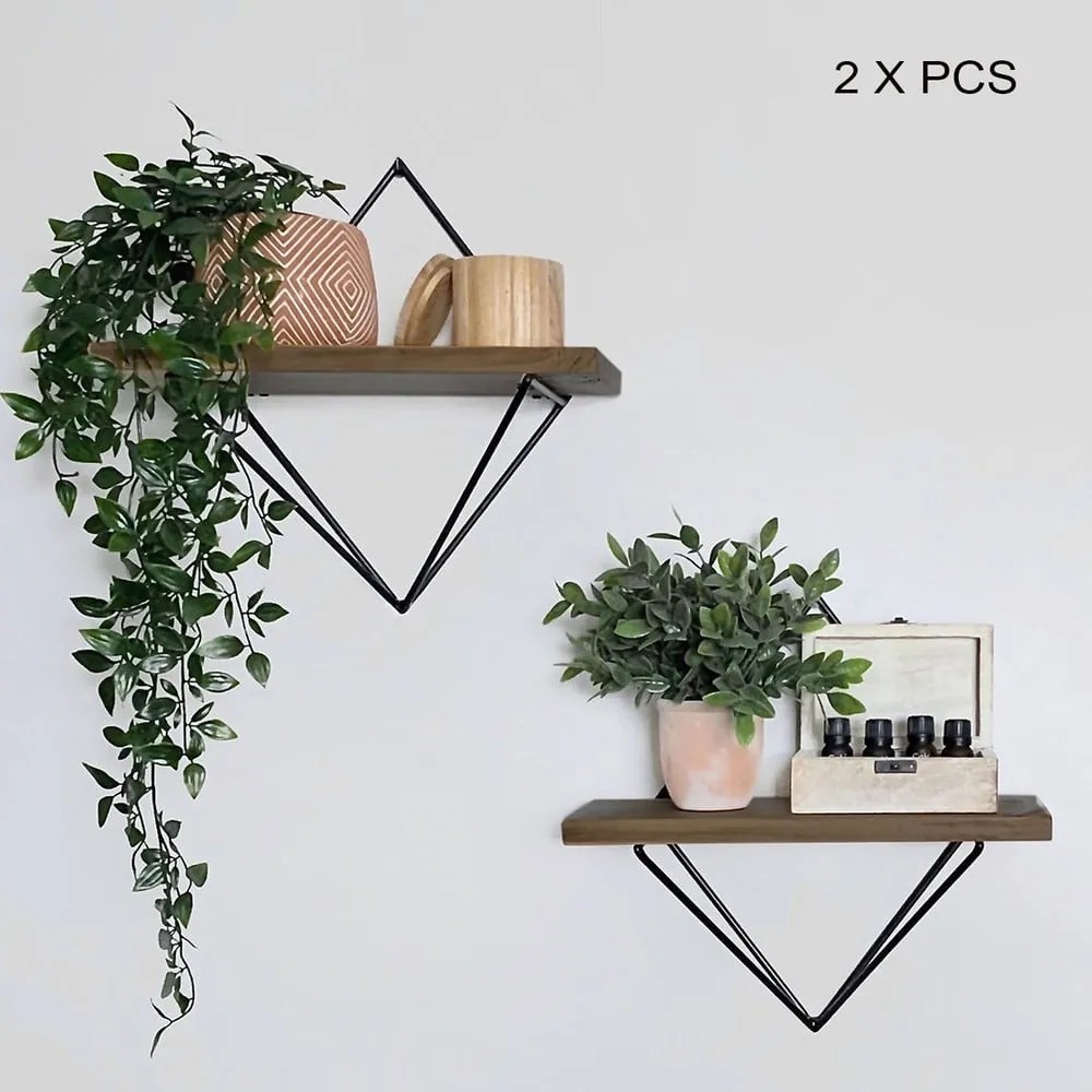 Police zo smrekového dreva v prírodnej farbe v súprave 2 ks 30 cm Gem – Kalune Design