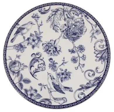 24-dielna jedálenská súprava, biela/modrá, porcelán