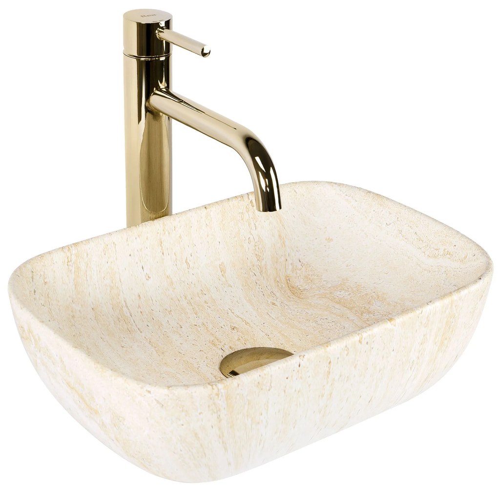 Rea Belinda Mini, umývadlo na dosku 360 x 255 x 115 cm, imitácia kameňa matná, REA-U4700