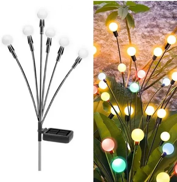 Sada vonkajších solárnych svetiel 2 ks - barevná