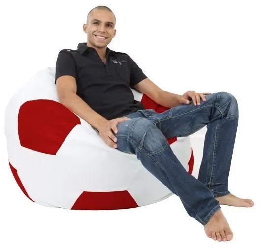 Sedací vak futbalová lopta XXL - bielo sivá