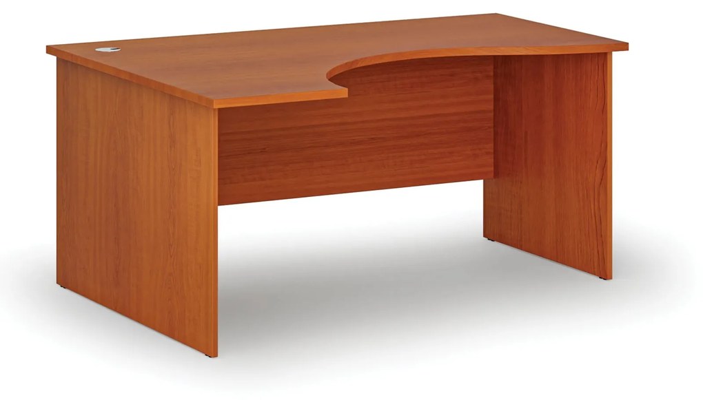 Ergonomický kancelársky pracovný stôl PRIMO WOOD, 1600 x 1200 mm, ľavý, čerešňa