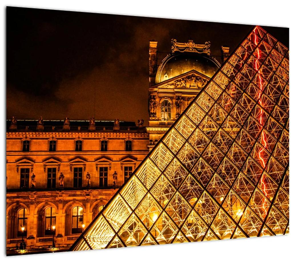 Sklenený obraz Louvre v Paríži (70x50 cm)