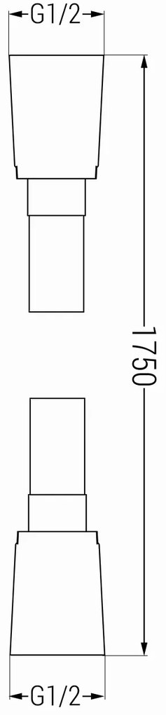 Sprchová hadica MEXEN - hladká - 175 cm - čierna matná, 79475-70