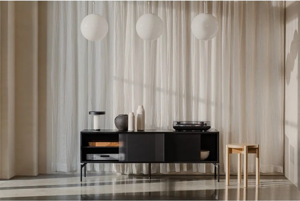 Čierny TV stolík 160x60x42 cm Met – noo.ma