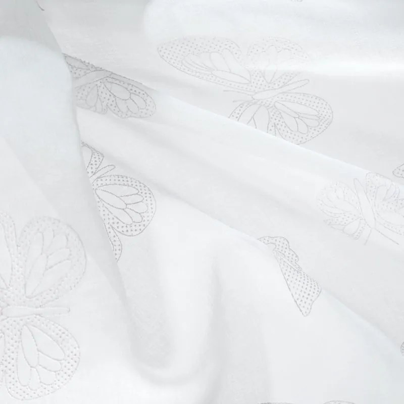 EUROFIRANY Jemný vzdušný záves zdobený potlačou 140 cm x 250 cm biela 100 % polyester