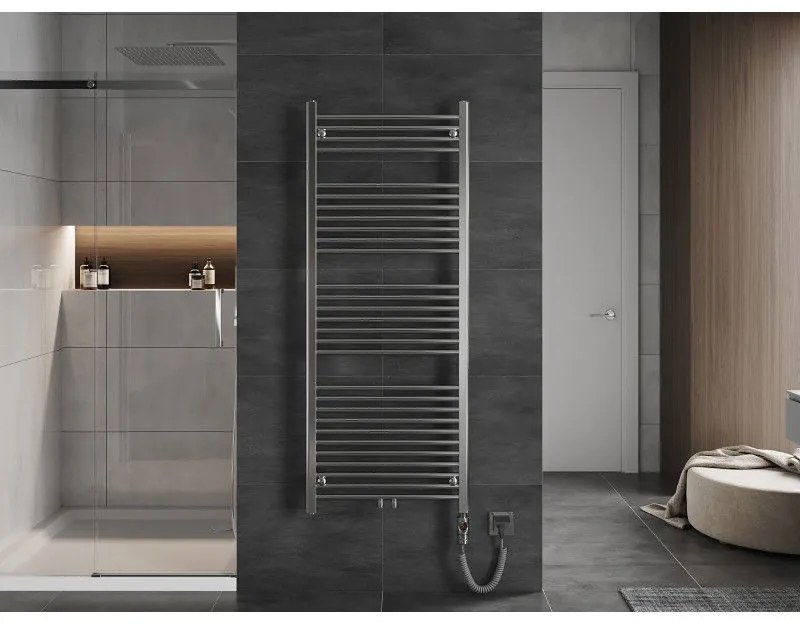 Mexen Mars, elektrické vykurovacie teleso 1500x600 mm + vykurovacia tyč 600 W, chrómová, W110-1500-600-2600-01