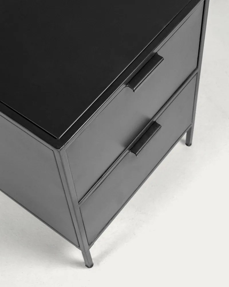 Čierny oceľový nočný stolík Shantay – Kave Home