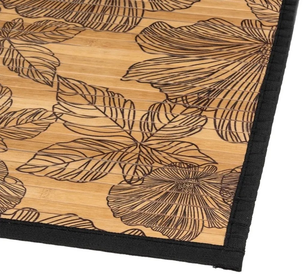 5five Simply Smart Predložka do kúpeľne Blackflower, 50x80 cm, čierna/hnedá