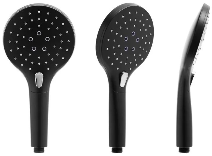 Erga Bergen Therm, sprchová súprava s termostatickou batériou a dažďovou hlavicou 25cm, čierna matná, ERG-YKA-BP.BERGEN-THERM-25-BLK