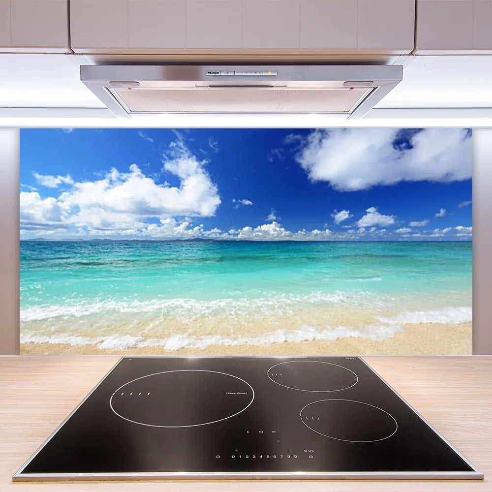 Sklenený obklad Do kuchyne More pláž príroda 100x50 cm