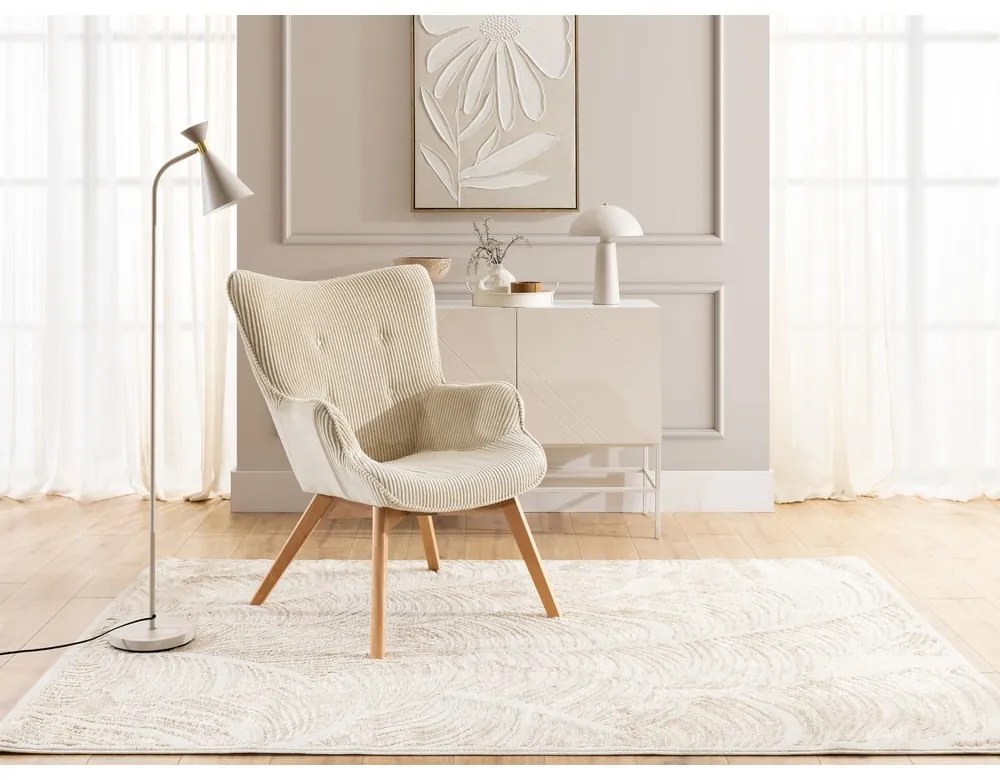 Béžové menčestrové kreslo Niko – Ropez