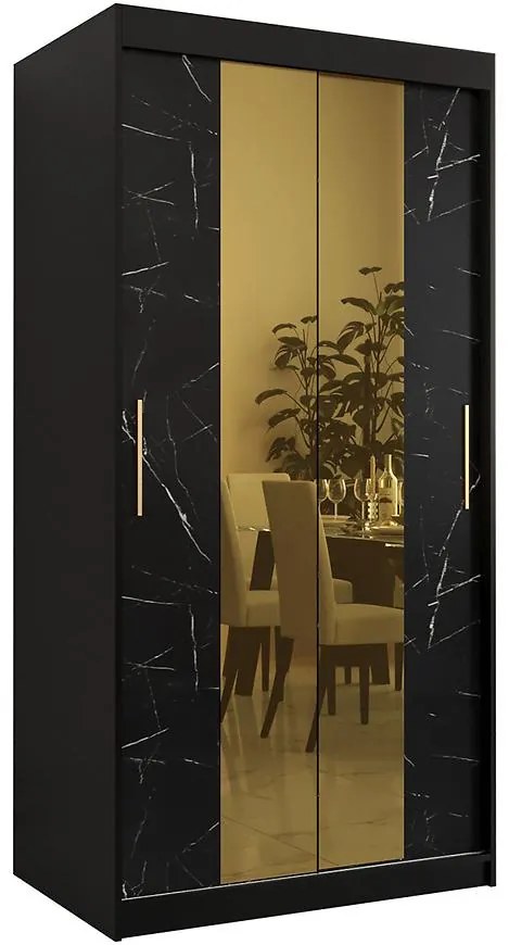 Skriňa Platinum T1 100 čierna marmur/čierna