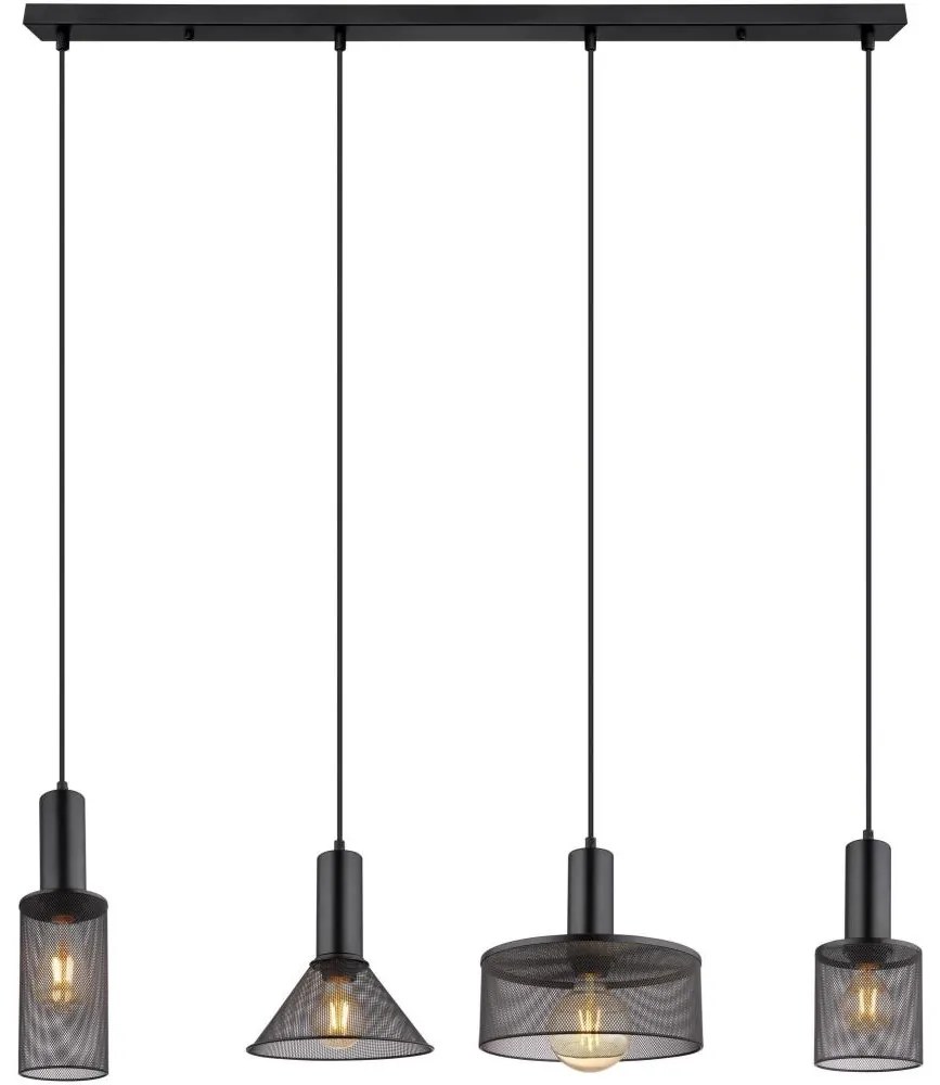 Globo 15648-4H - Luster na lanku JEDD 4xE27/60W/230V čierna