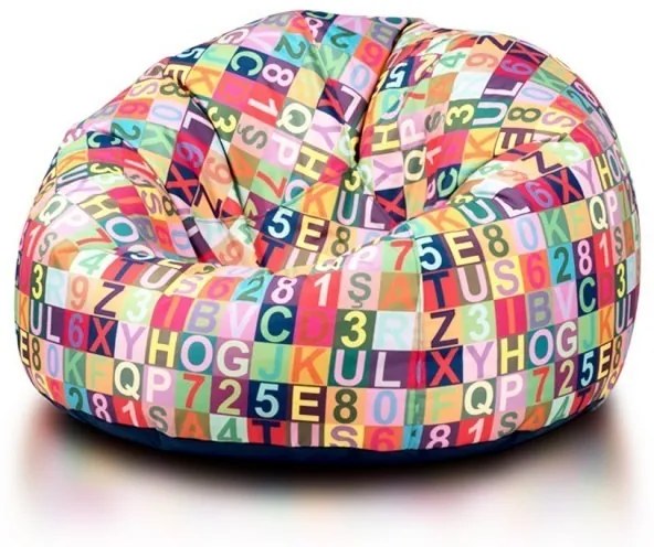 Sedací vak SAKWA M MODERN Farba: DG32/NC8 - Modré písmenka