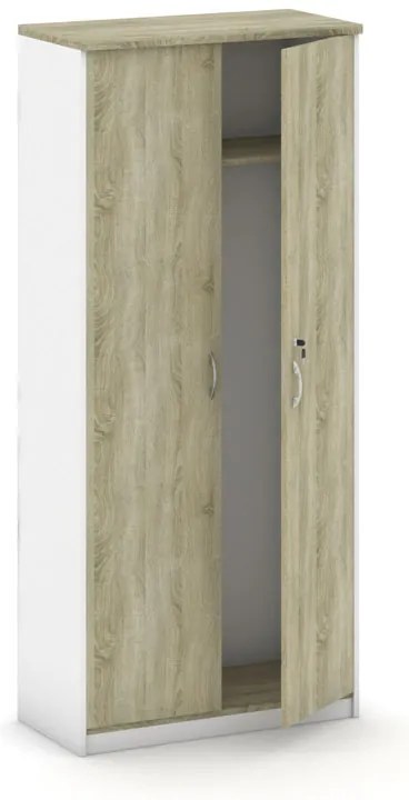 Šatníková skriňa s výsuvom MIRELLI, 800 x 400 x 1800 mm, biela/dub sonoma