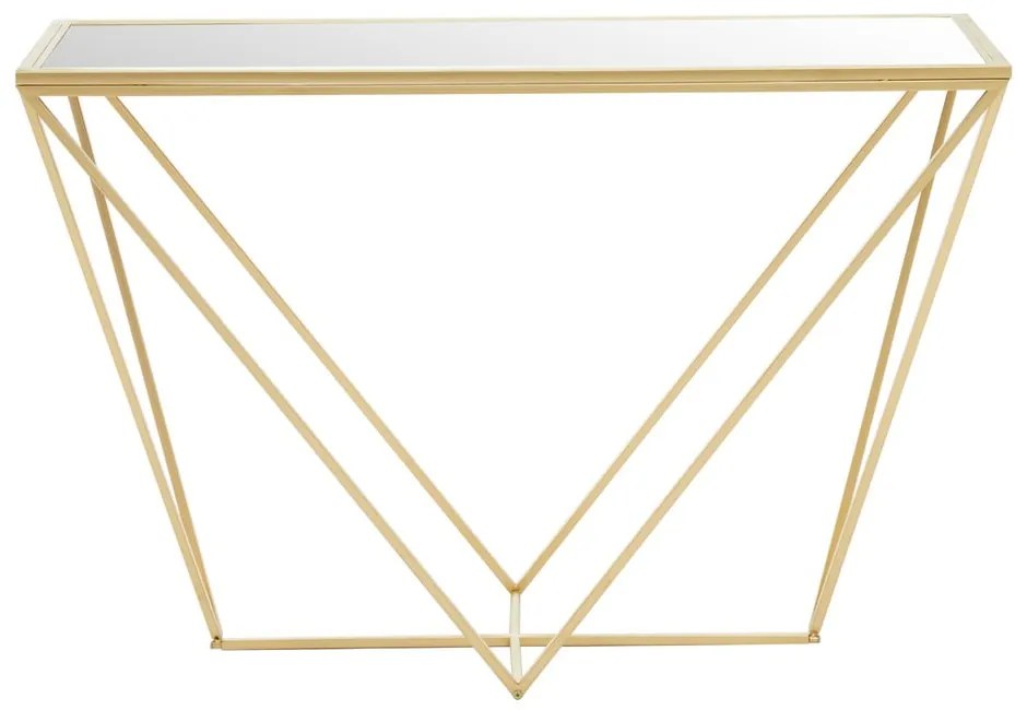 Konzolový stolík so sklenenou doskou v zlatej farbe 40x120 cm Farran – Premier Housewares