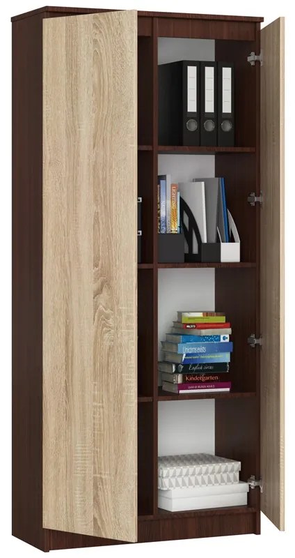 Policová skriňa Rainer II (wenge + dub sonoma). Akcia -17%. Vlastná spoľahlivá doprava až k Vám domov. 1069817