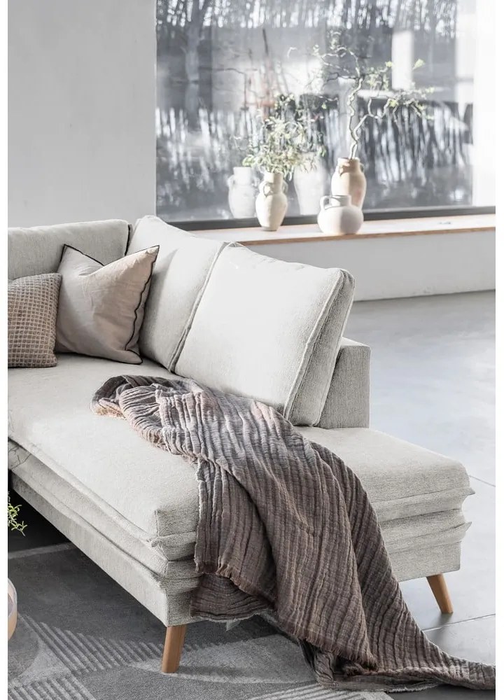 Béžová rozkladacia rohová pohovka (pravý roh) Charming Charlie – Miuform