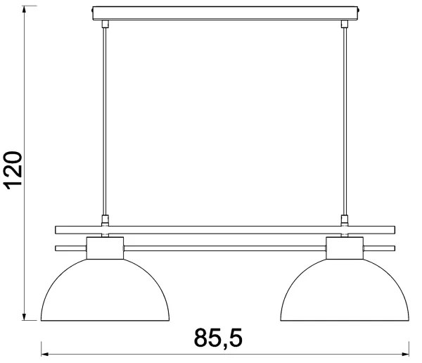 Luster na lanku ESTATE 2xE27/15W/230V modrá