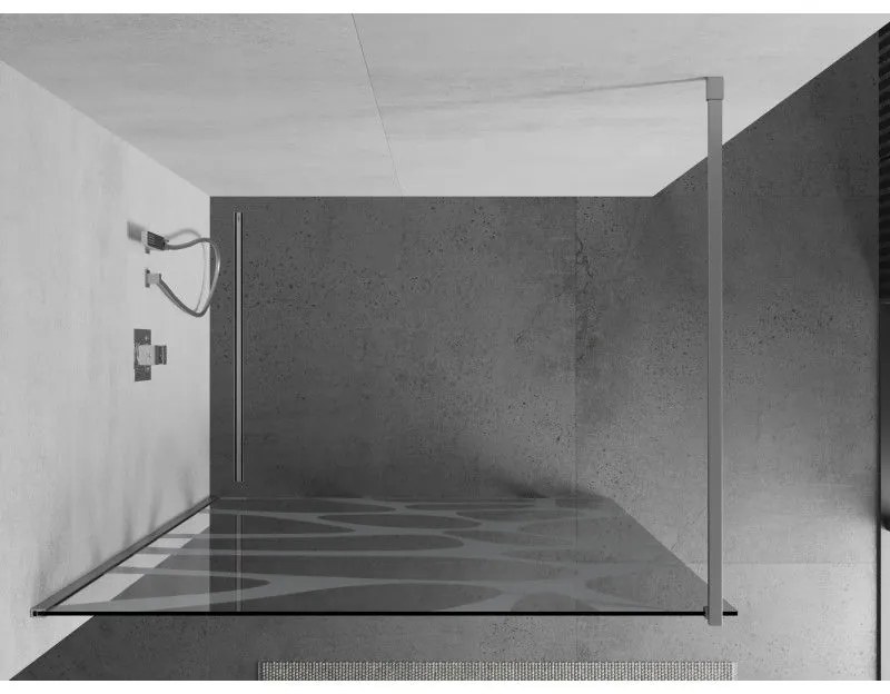 Mexen Kioto sprchová zástena 80x200 cm 8 mm, chróm, biely vzor, 800-080-101-01-97