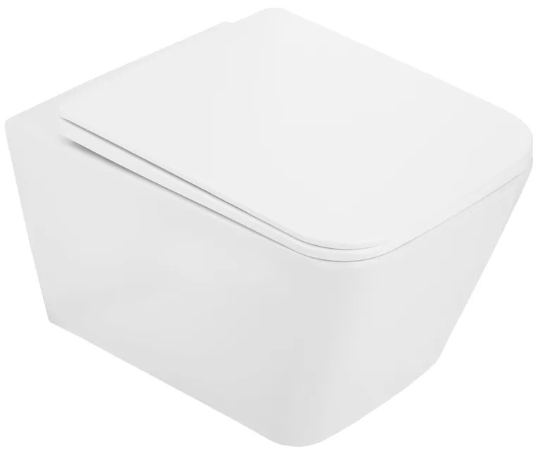 Gamma Mut-302, závesná WC misa Tornado/Rimless 520x355x360 mm + SLIM toaletné sedadlo, biela lesklá, GMA-MUT-302