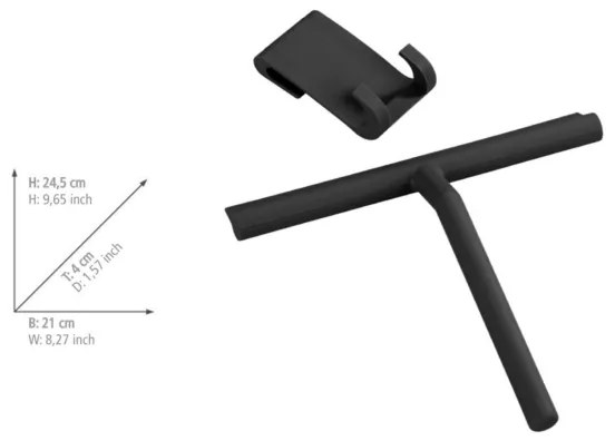 WENKO 24171100 - Stierka do sprchy MOLA 21 x 24,5 cm nerez/čierna