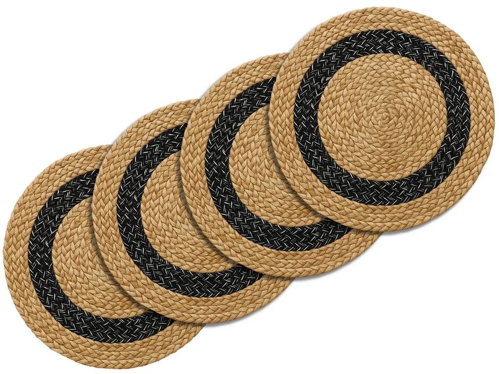 Sada jutového prestierania GOOD MOOD 38 cm, 4 ks