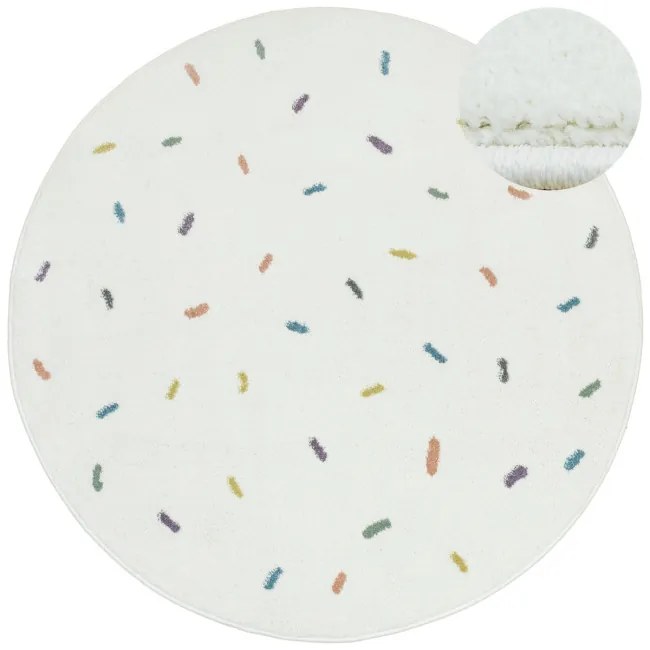 Koberec LIMA M039A krémový / modrý kruh