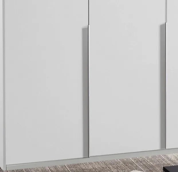 Šatníková skriňa New York D, 225 cm, biela/biely lesk